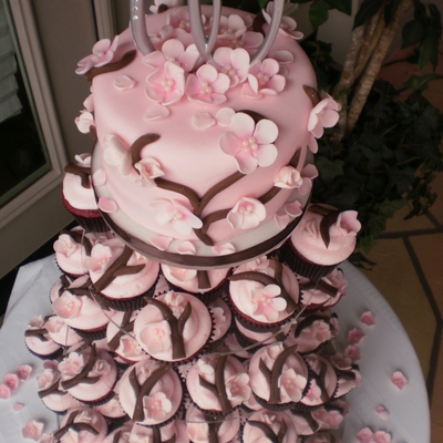 Cherry Blossom Cake And Cupcakes