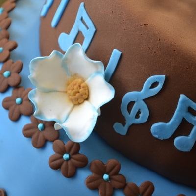 40Th Blue And Brown Cake
