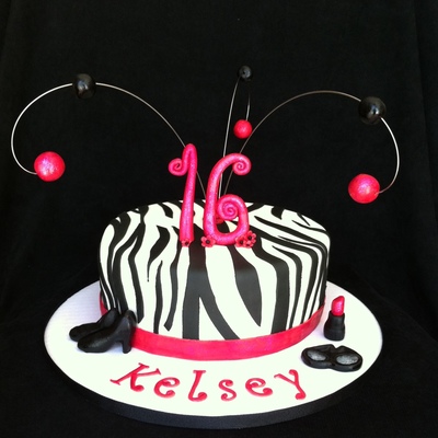 Pink And Zebra Print Cake