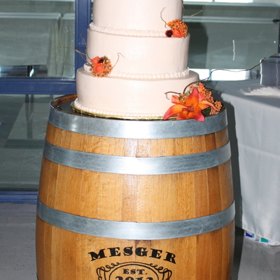 Wedding Cake On Wiskey Barrel