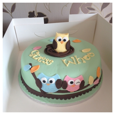 Owl Baby Shower Cake