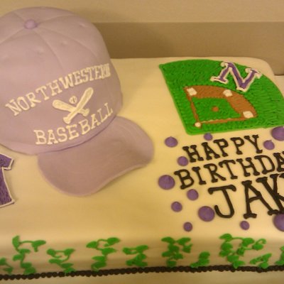 Northwestern Baseball Birthday Cake