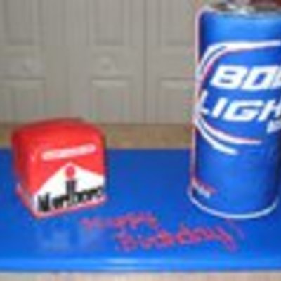 Bud Light Can And Marlboro