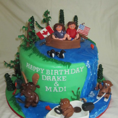 Muskoka Themed Birthday Cake