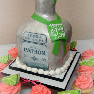 Girly Patron Bottle And Cupcakes
