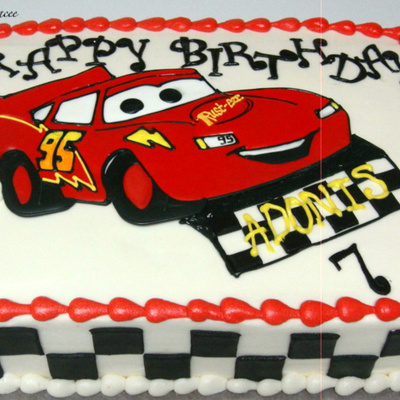 Lightning Mcqueen Sheet Cake