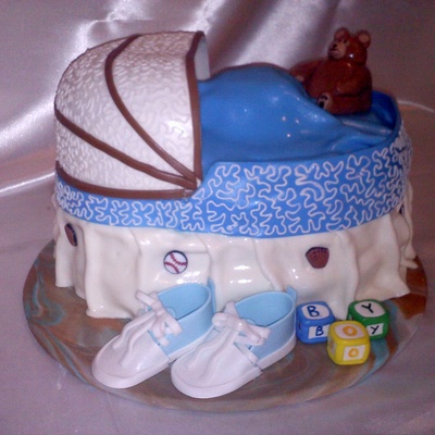 Baby Boy Basinet Baby Shower Cake
