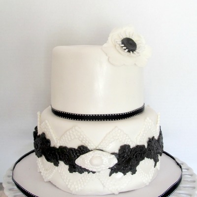 Black And White Lace Cake
