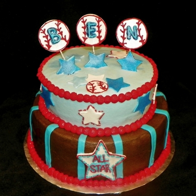 Baby Boy Baseball Shower Cake
