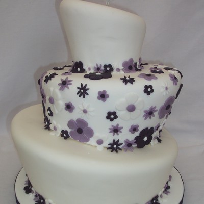 Purple Wonky Wedding Cake