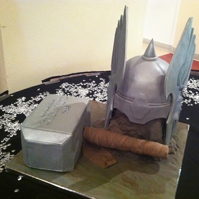 Thor's Hammer And Helmet