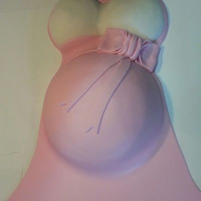 Belly Cake Made With Pyrex Glass Bowls Covered In Mm Fondant