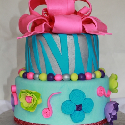 Zebra Stripes Ruffled Flowers