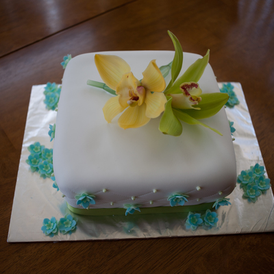 Orchid And Blueflowers