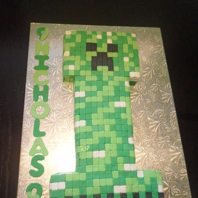Minecraft Creeper Cake Made For My Nephew