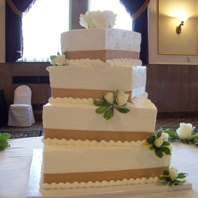 4 Tier Square Offset Wedding Cake