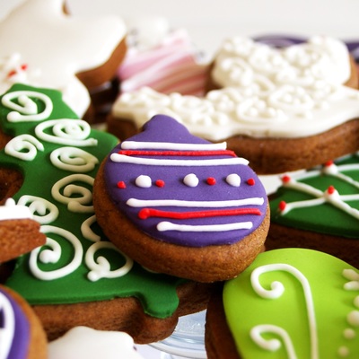 Gingerbread Cookies For Christmas Iced In Fondant With Royal Icing Accents