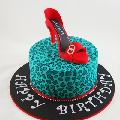 Teal Leopard Print With Shoe