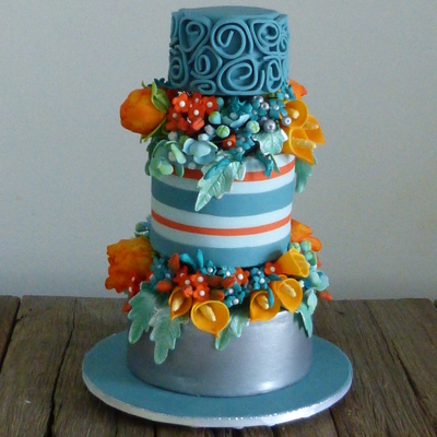 Miniature Wedding Cake On A 6 Board Made For My Local Show