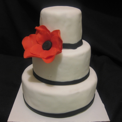 Mini Cake With Red Flower