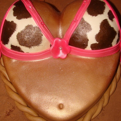 Cow Print And Hot Pink Bikini Cake!!
