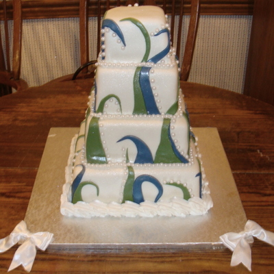 Green And Blue Whimsical With Pearls
