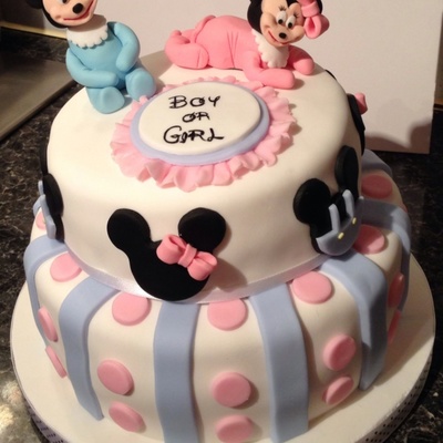 Mickey And Minnie Baby Shower Cake