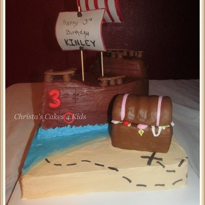 Priate Ship And Treasure