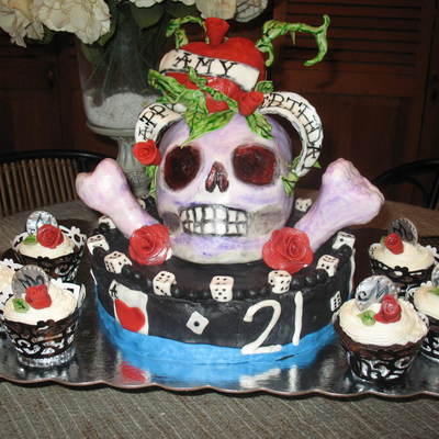 3D Ed Hardy 21St Birthday Cake