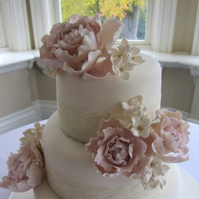 Hand Made Peony Wedding Cake