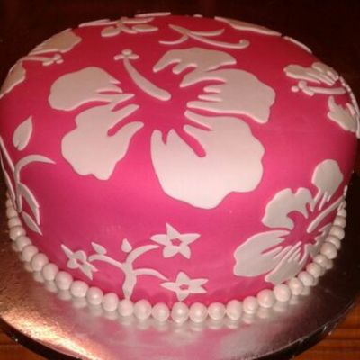 Hibiscus Birthday Cake