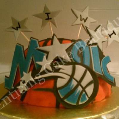 Orlando Magic Basketball Nba Fondant Birthday Cake