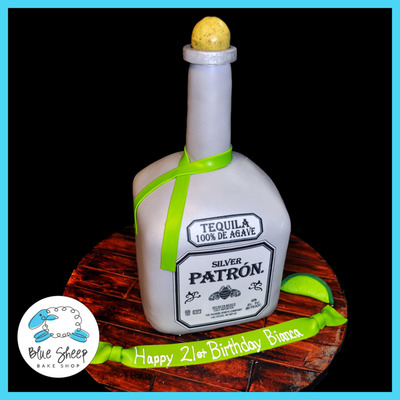 Patron Silver Birthday Cake