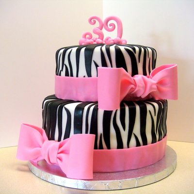 39Th Birthday Zebra Print Cake