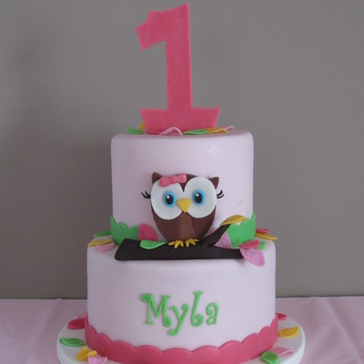 Owl 1St Birthday Cake