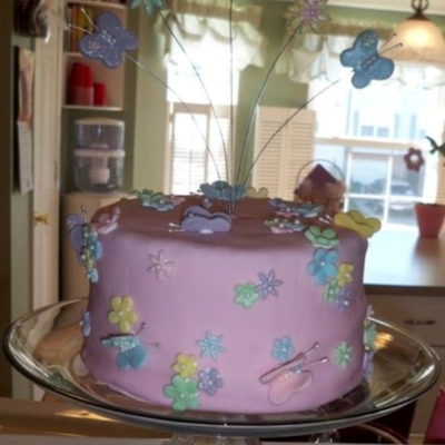 Flower And Butterfly Cake