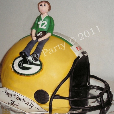Greenbay Packer Helmet Birthday Cake