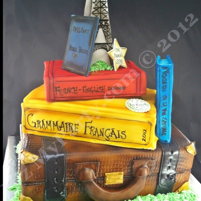 Dimensional French Themed Cake