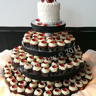 Cupcake Tower - Red Roses