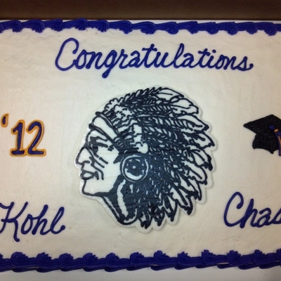 Graduation Cake With Warrior Head