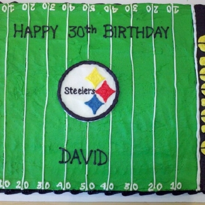 Steelers Football Sheet Cake