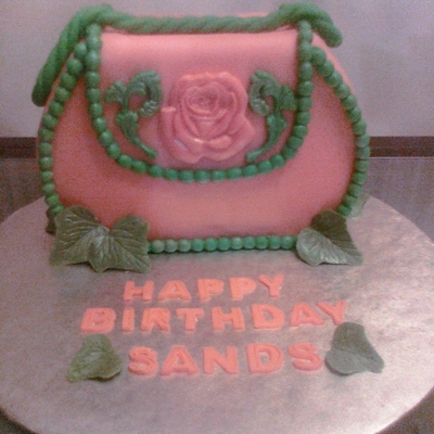 Pink And Green Purse Cake