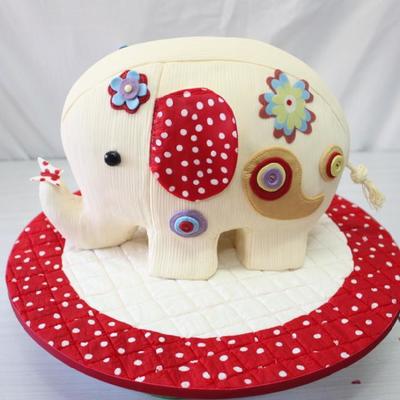 Elephant Cushion Lots Of Colour And A Bit Retro With A Patchwork Applique Fun Theme All Butter Cake Including Legs Which Had Dowels Ins