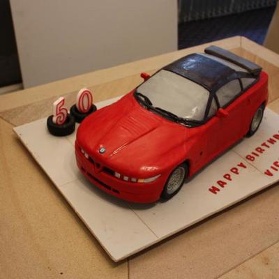 Alfa Romeo Sz Cake For My Husbands Birthday The Car Is A Chocolate Cake Covered In Fondant And The Wheels Were Made Of Fondantgumpaste T