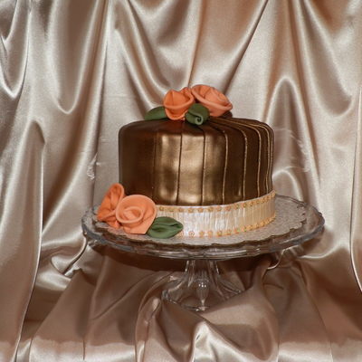 Pleated Bronze And Copper Cake