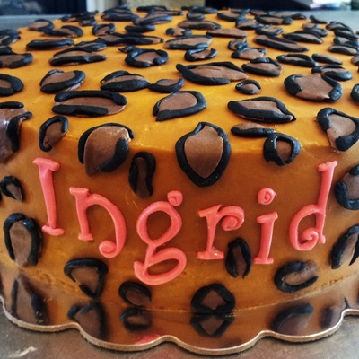 Leopard Print Birthday Cake
