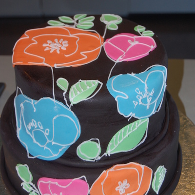 Colorful Abstract Floral Cake