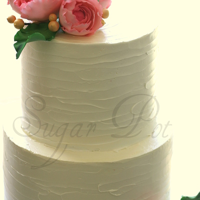 I Love Simple Cakesand This One With A Rough Butter Cream Finish Just Breaths Life Into The Gumpaste Flowers The Cake Top And Bottom T