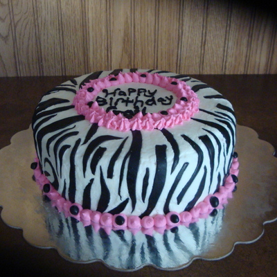 Zebra Print Birthday Cake