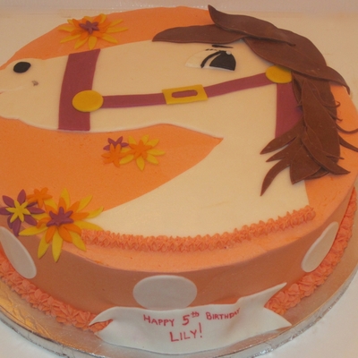Fall-Themed Horse Cake